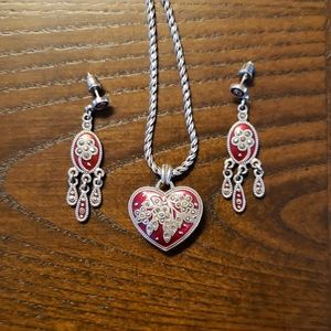 Brighton reversible necklace and matching earrings